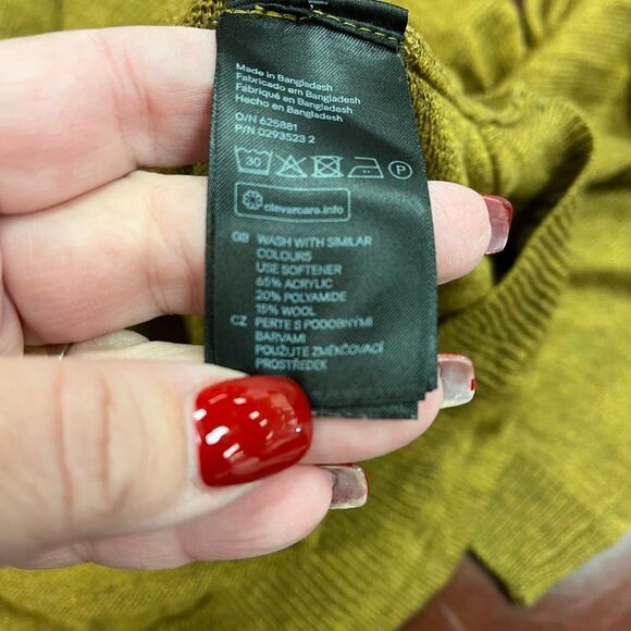 H&M Mustard & Brown Marled Knit Back Zipper Sweater sz S EUC - Picture 5 of 5